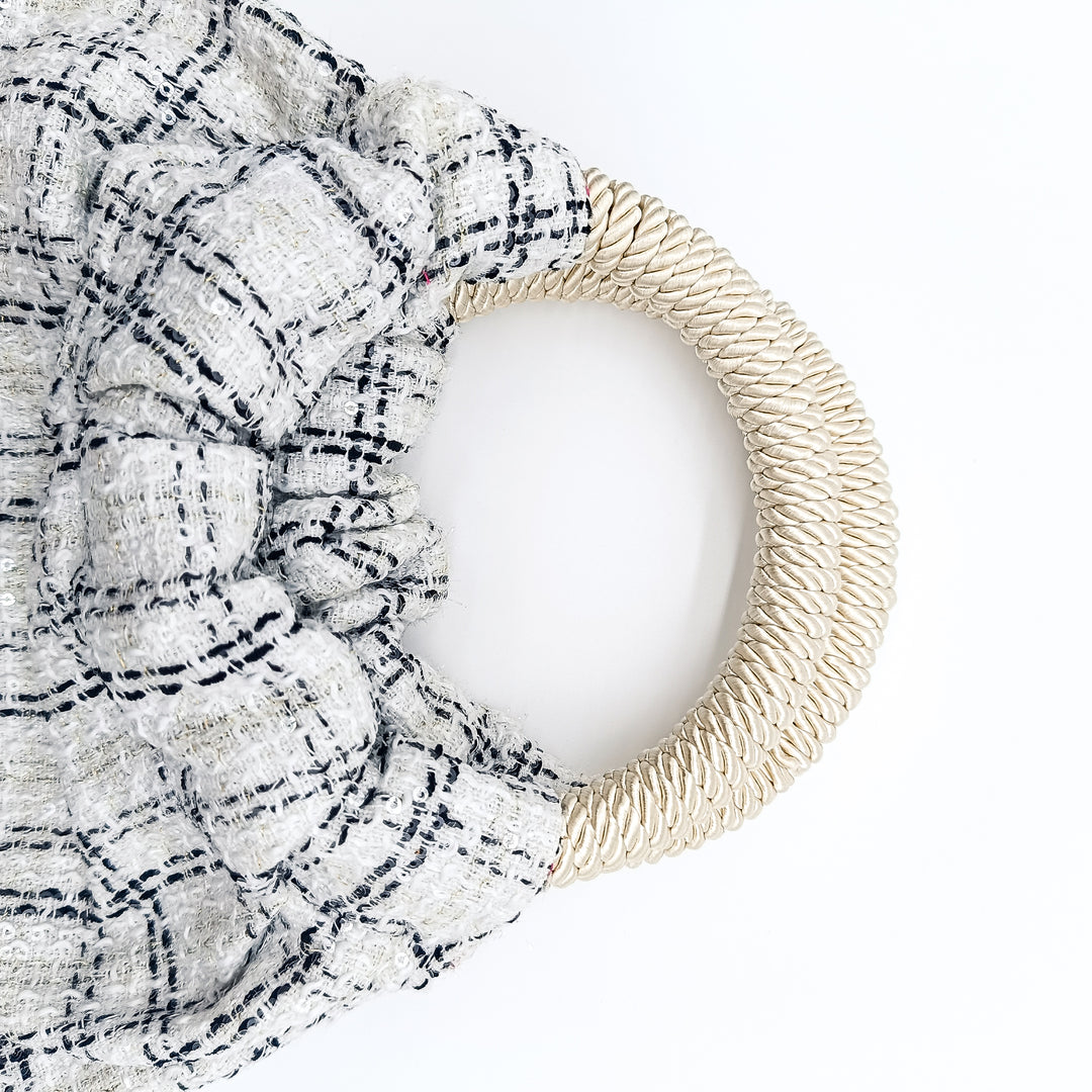The Ruched Bag - Ivory Rope Handle