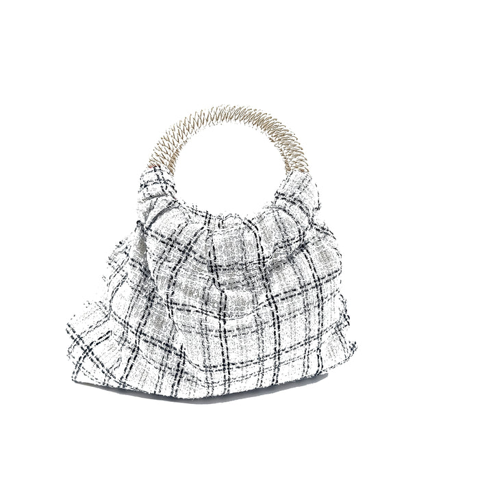 The Ruched Bag - Silver Rope Handle