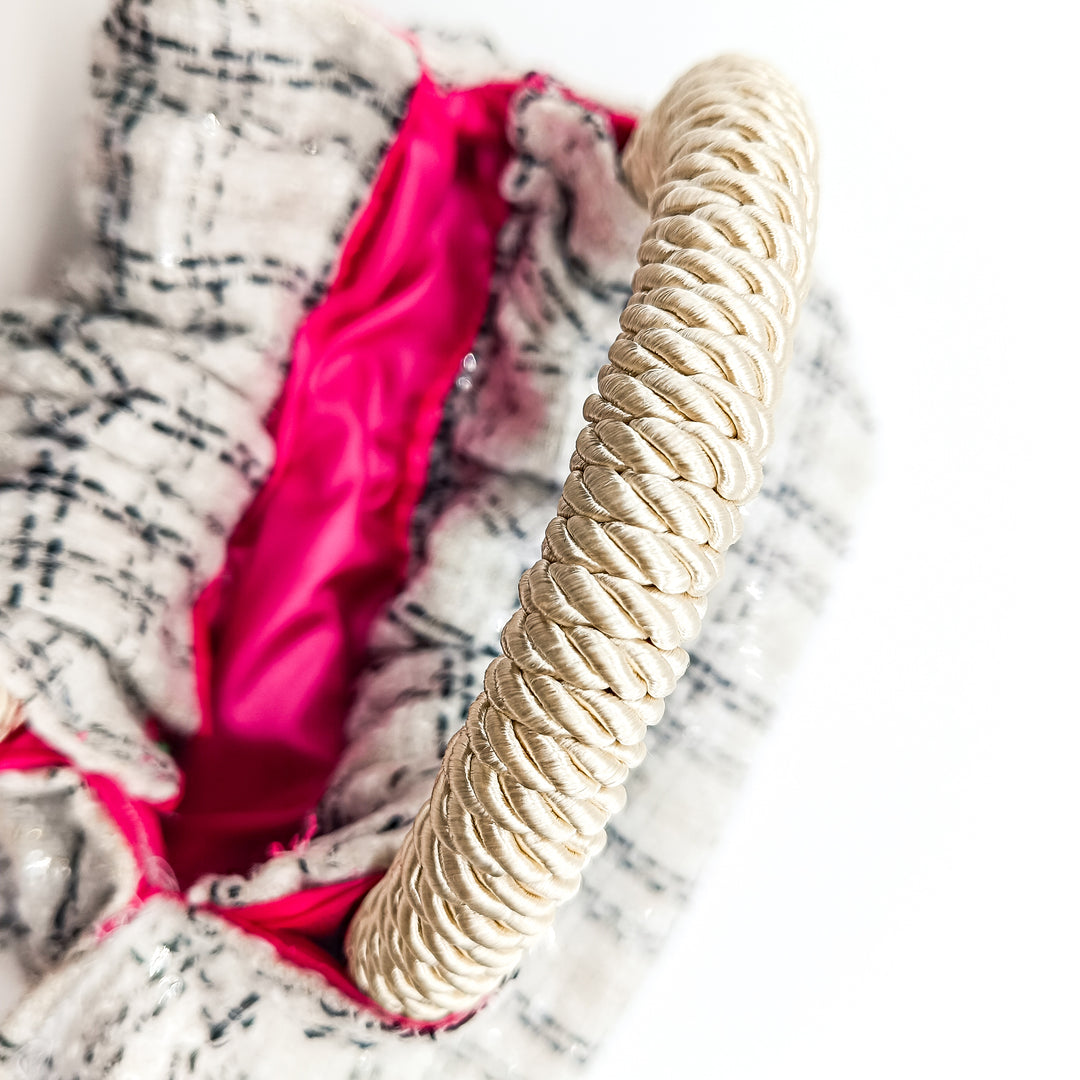 The Ruched Bag - Ivory Rope Handle